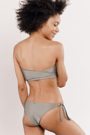 Maillot de bain deux pièces argenté réversible