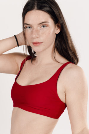 Maillot de bain deux pièces rouge réversible