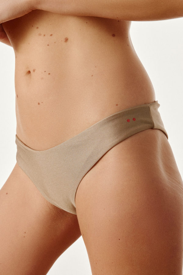 Bas de maillot de bain beige irisé
